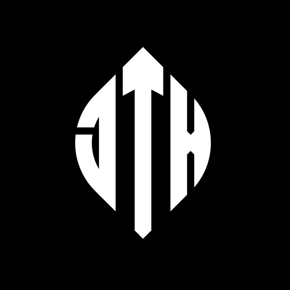 JTX circle letter logo design with circle and ellipse shape. JTX ellipse letters with typographic style. The three initials form a circle logo. JTX Circle Emblem Abstract Monogram Letter Mark Vector. vector