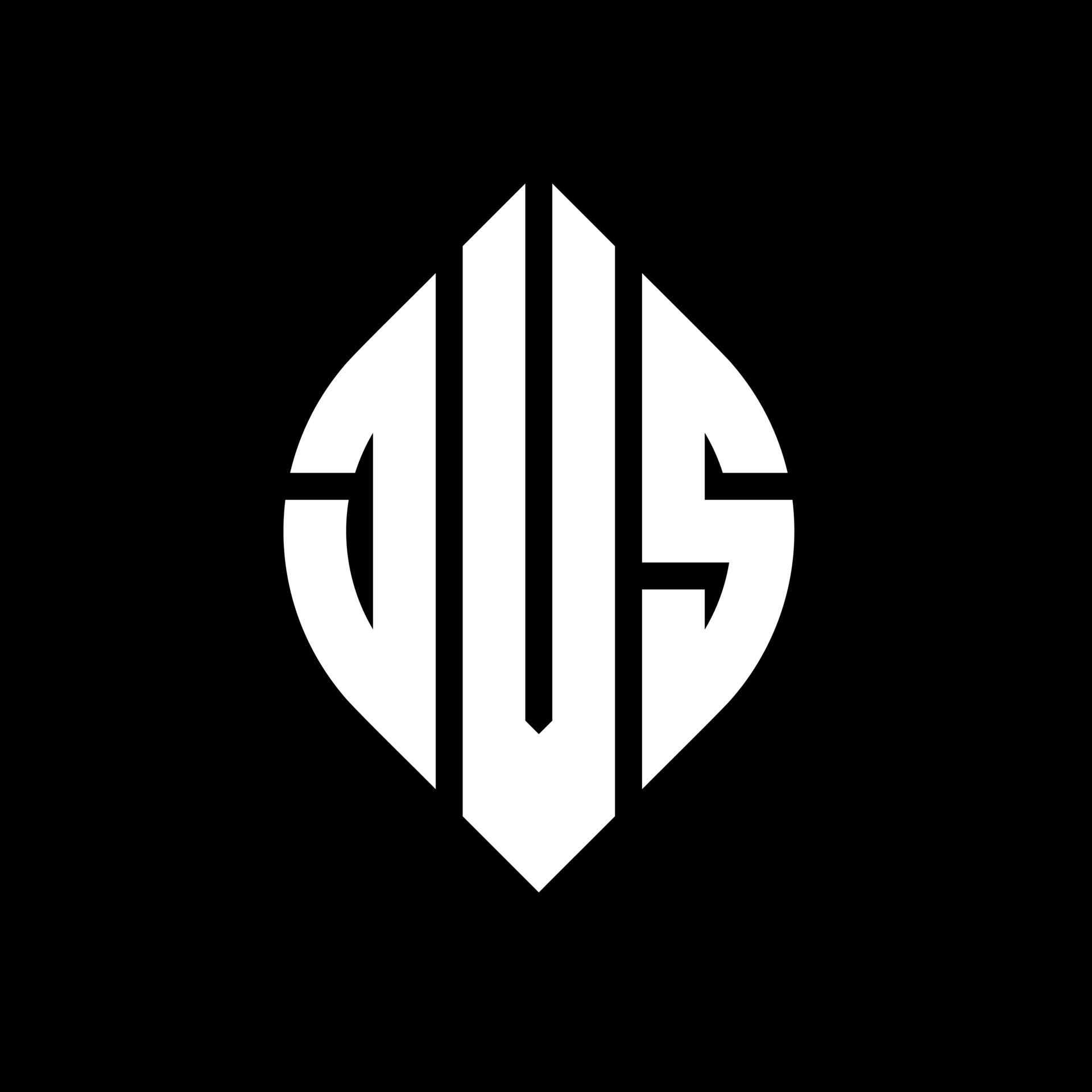 JVS circle letter logo design with circle and ellipse shape. JVS