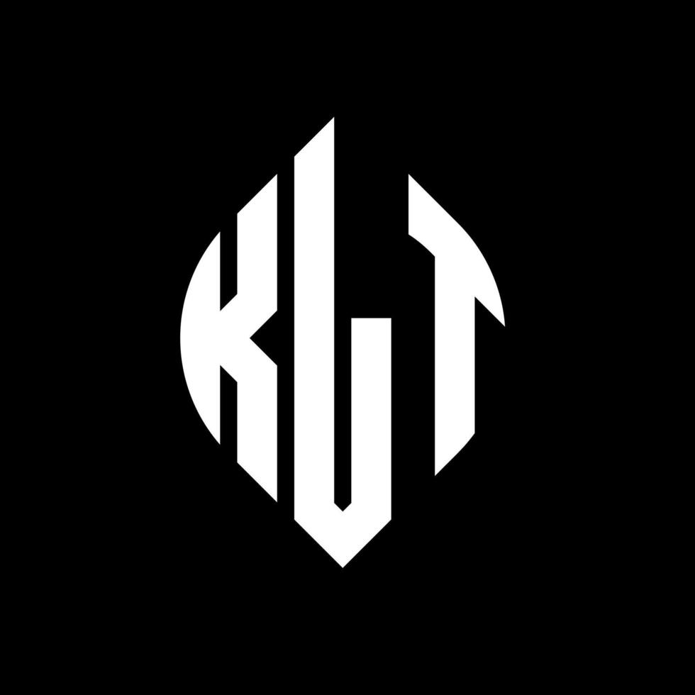 diseño de logotipo de letra de círculo klt con forma de círculo y elipse. klt elipse letras con estilo tipográfico. las tres iniciales forman un logo circular. vector de marca de letra de monograma abstracto del emblema del círculo klt.