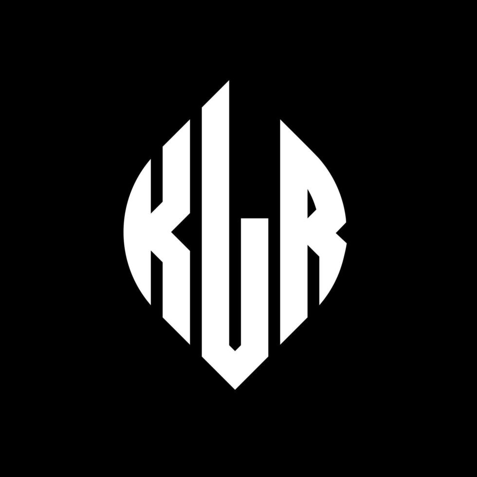 diseño de logotipo de letra de círculo klr con forma de círculo y elipse. klr letras elipses con estilo tipográfico. las tres iniciales forman un logo circular. vector de marca de letra de monograma abstracto del emblema del círculo klr.