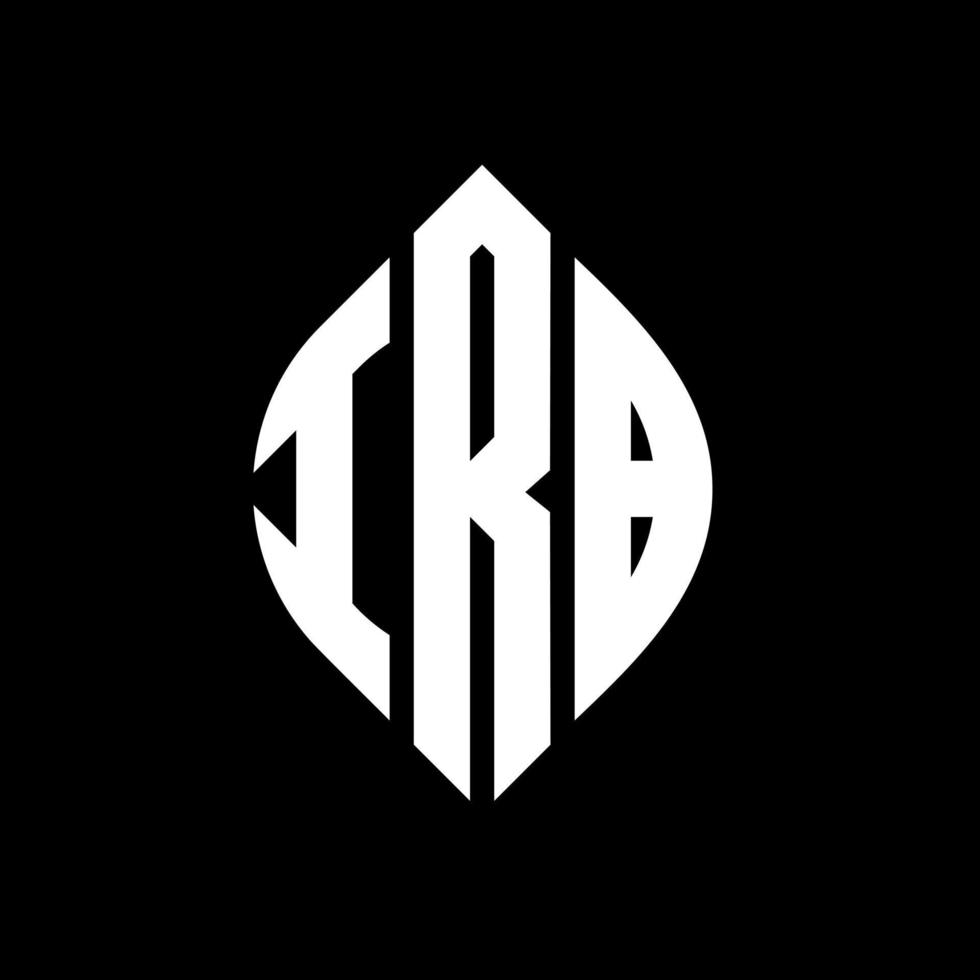 IRB circle letter logo design with circle and ellipse shape. IRB ellipse letters with typographic style. The three initials form a circle logo. IRB Circle Emblem Abstract Monogram Letter Mark Vector. vector