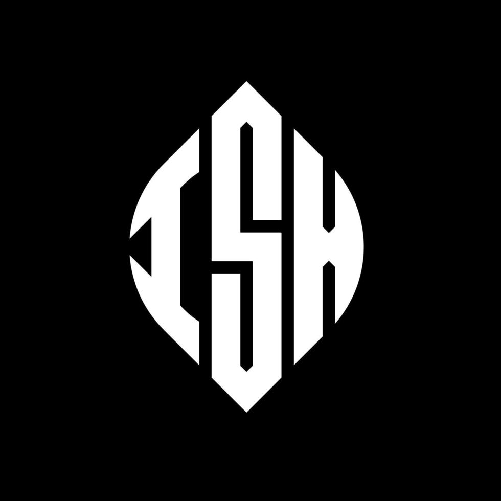 ISX circle letter logo design with circle and ellipse shape. ISX ellipse letters with typographic style. The three initials form a circle logo. ISX Circle Emblem Abstract Monogram Letter Mark Vector. vector