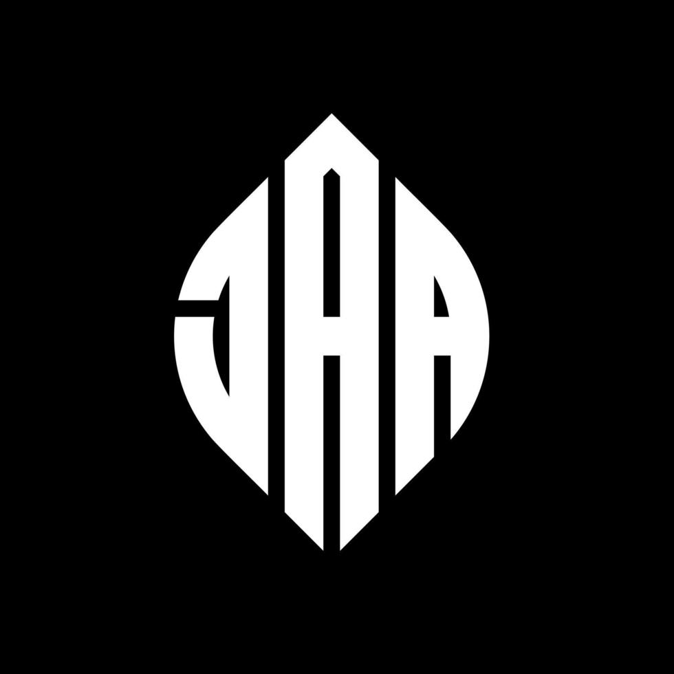 JAA circle letter logo design with circle and ellipse shape. JAA ellipse letters with typographic style. The three initials form a circle logo. JAA Circle Emblem Abstract Monogram Letter Mark Vector. vector