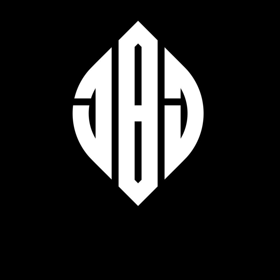 JBJ circle letter logo design with circle and ellipse shape. JBJ ellipse letters with typographic style. The three initials form a circle logo. JBJ Circle Emblem Abstract Monogram Letter Mark Vector. vector