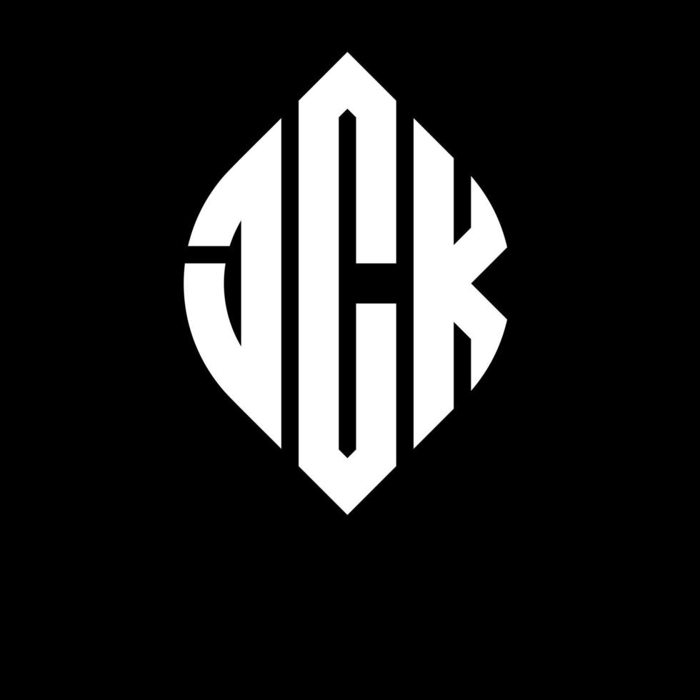 JCK circle letter logo design with circle and ellipse shape. JCK ellipse letters with typographic style. The three initials form a circle logo. JCK Circle Emblem Abstract Monogram Letter Mark Vector. vector