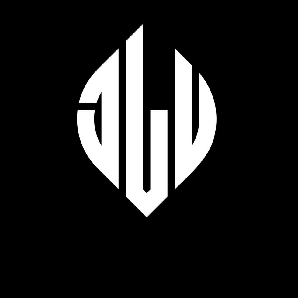 JLU circle letter logo design with circle and ellipse shape. JLU ellipse letters with typographic style. The three initials form a circle logo. JLU Circle Emblem Abstract Monogram Letter Mark Vector. vector