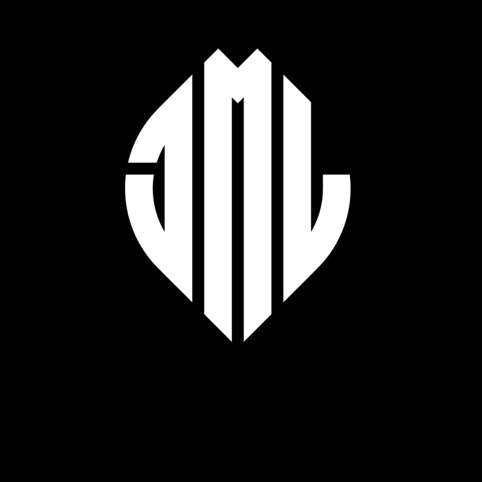 diseño de logotipo de letra de círculo jml con forma de círculo y elipse. jml letras elipses con estilo tipográfico. las tres iniciales forman un logo circular. jml círculo emblema resumen monograma letra marca vector. vector