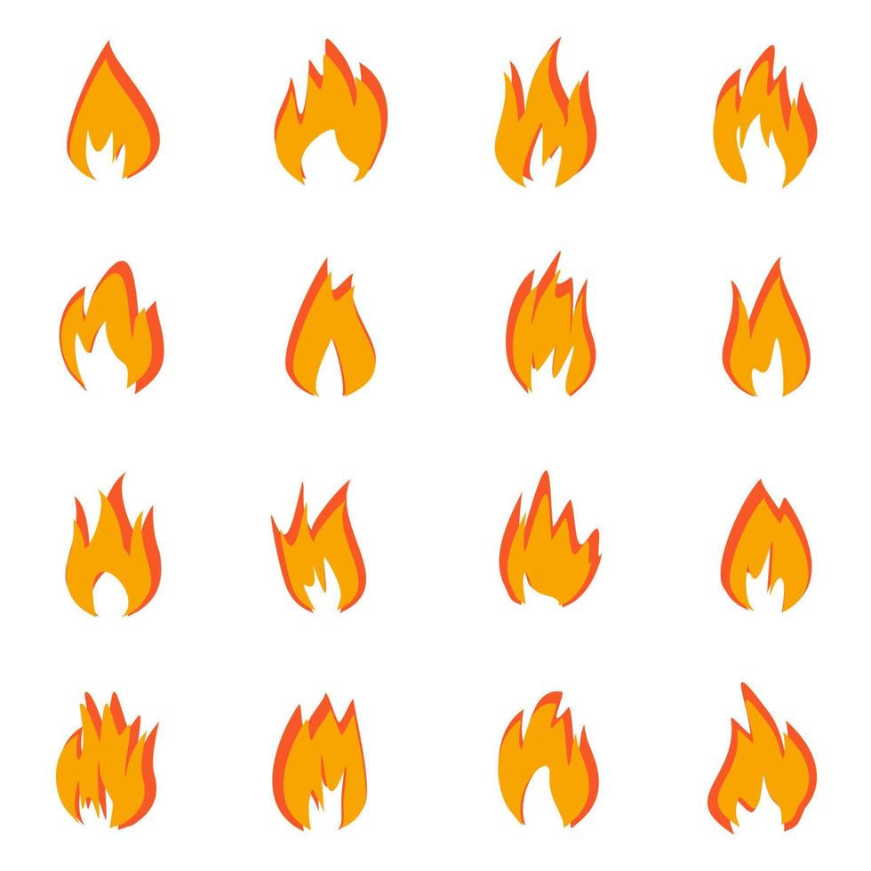 Fire icons illustration. symbol flame vector