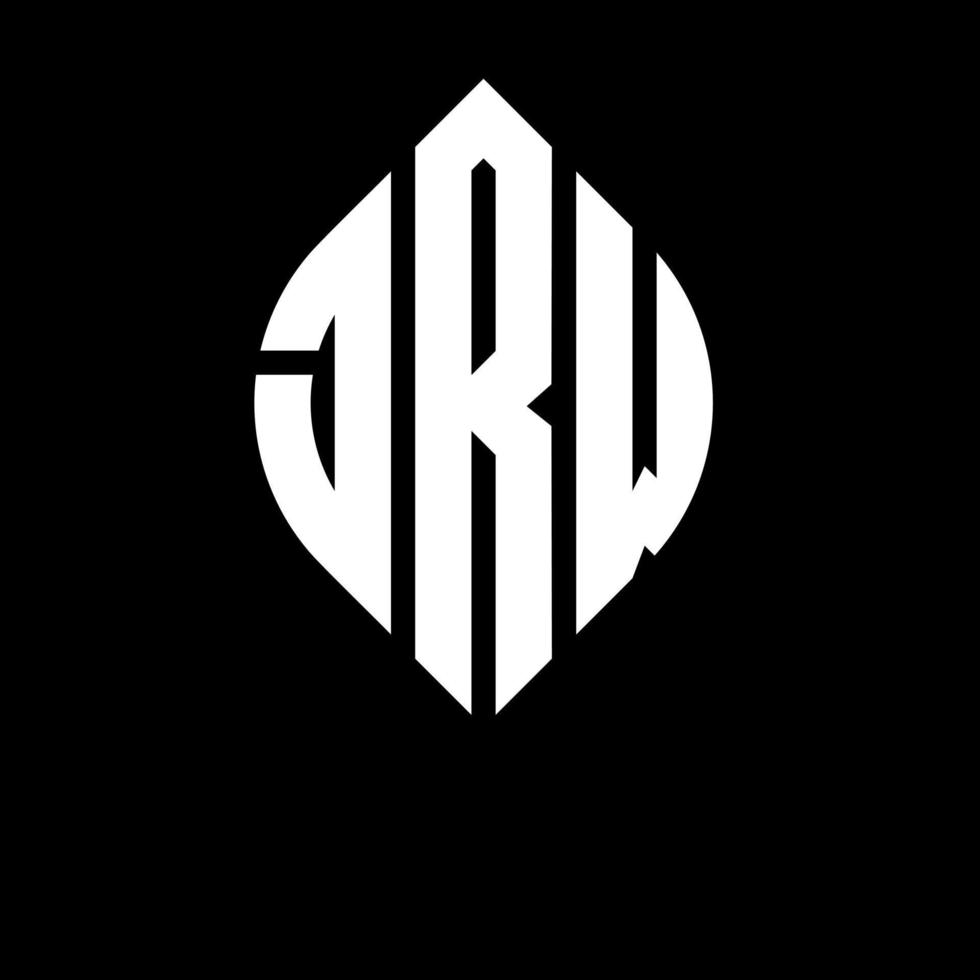 JRW circle letter logo design with circle and ellipse shape. JRW ellipse letters with typographic style. The three initials form a circle logo. JRW Circle Emblem Abstract Monogram Letter Mark Vector. vector