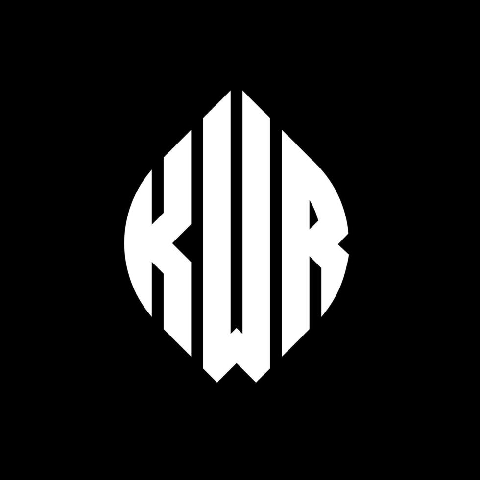 KWR circle letter logo design with circle and ellipse shape. KWR ellipse letters with typographic style. The three initials form a circle logo. KWR Circle Emblem Abstract Monogram Letter Mark Vector. vector