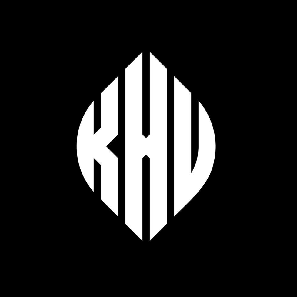 KXU circle letter logo design with circle and ellipse shape. KXU ellipse letters with typographic style. The three initials form a circle logo. KXU Circle Emblem Abstract Monogram Letter Mark Vector. vector