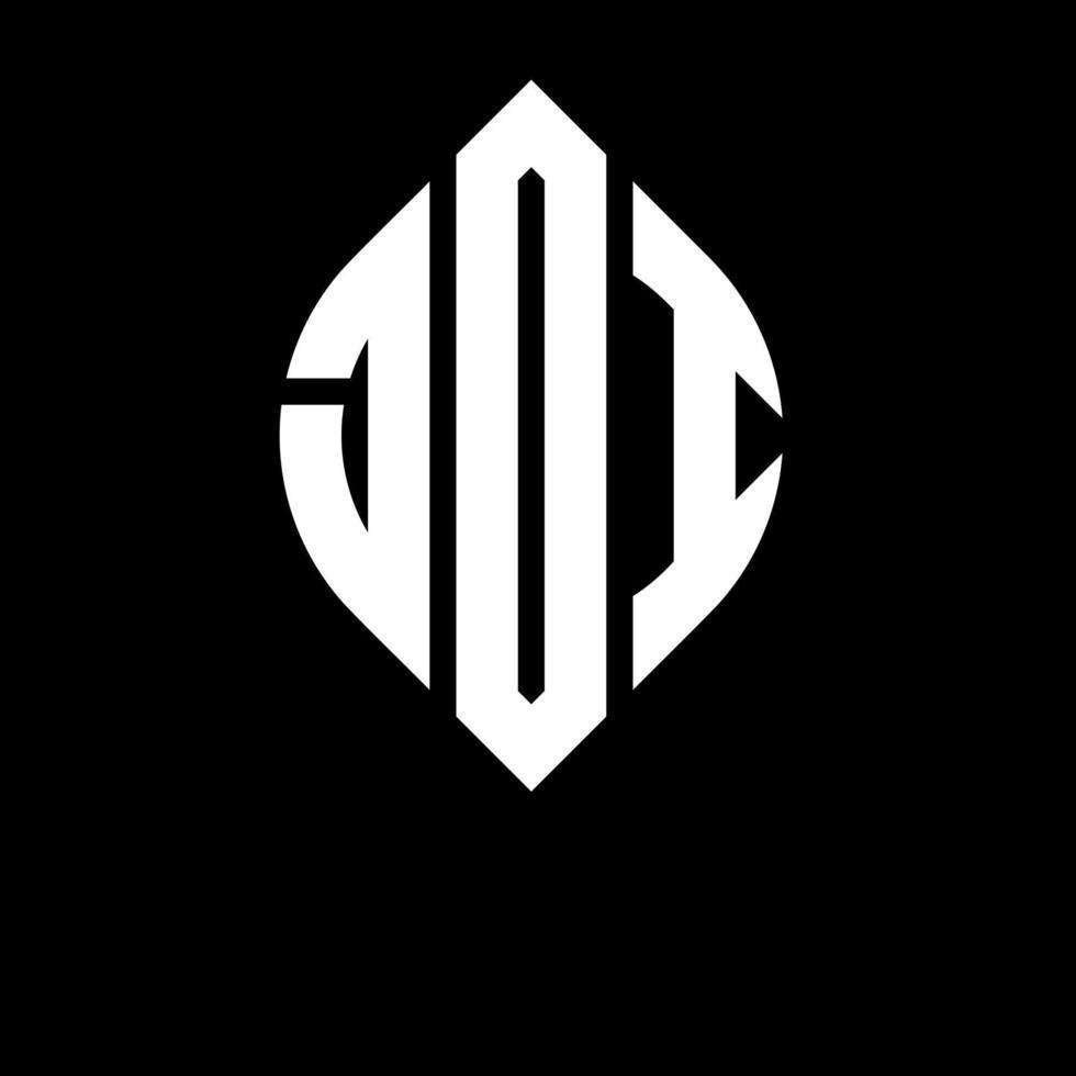 JDI circle letter logo design with circle and ellipse shape. JDI ellipse letters with typographic style. The three initials form a circle logo. JDI Circle Emblem Abstract Monogram Letter Mark Vector. vector