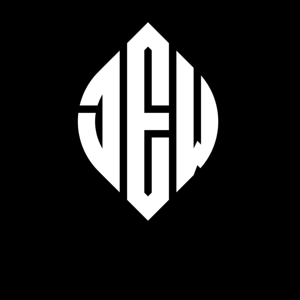 JEW circle letter logo design with circle and ellipse shape. JEW ellipse letters with typographic style. The three initials form a circle logo. JEW Circle Emblem Abstract Monogram Letter Mark Vector. vector