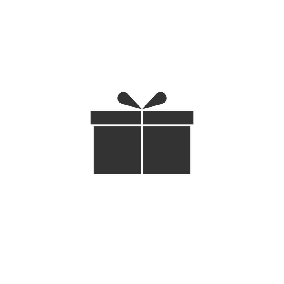 vector de caja de regalo de silueta aislado. icono de cuadro de contorno sobre fondo blanco