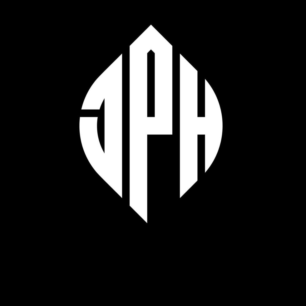 JPH circle letter logo design with circle and ellipse shape. JPH ellipse letters with typographic style. The three initials form a circle logo. JPH Circle Emblem Abstract Monogram Letter Mark Vector. vector