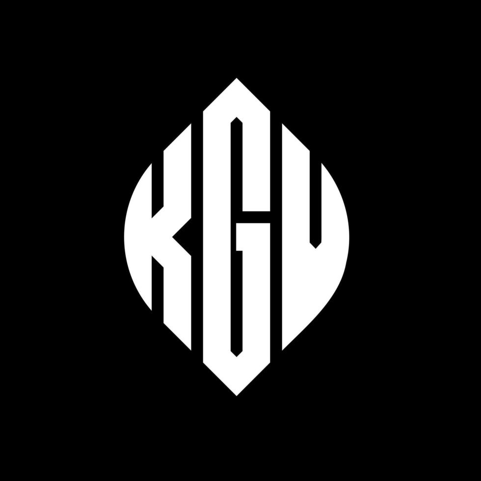 KGV circle letter logo design with circle and ellipse shape. KGV ellipse letters with typographic style. The three initials form a circle logo. KGV Circle Emblem Abstract Monogram Letter Mark Vector. vector