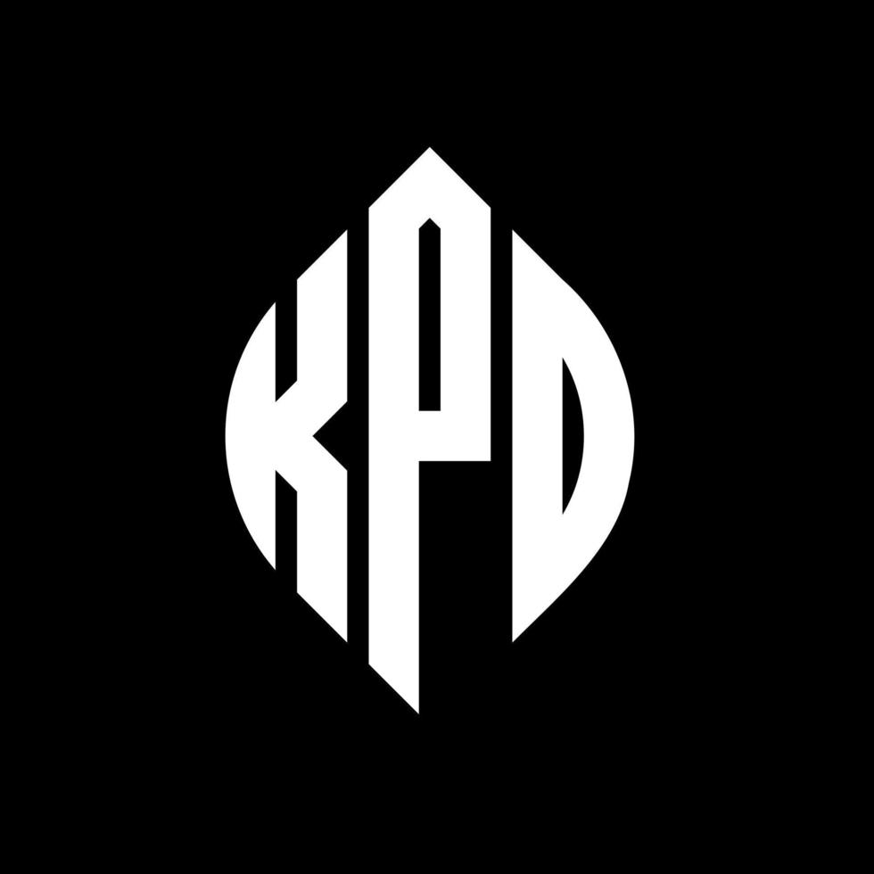 diseño de logotipo de letra de círculo kpo con forma de círculo y elipse. kpo elipse letras con estilo tipográfico. las tres iniciales forman un logo circular. vector de marca de letra de monograma abstracto del emblema del círculo kpo.