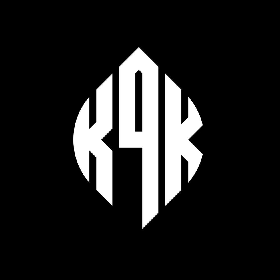 diseño de logotipo de letra de círculo kqk con forma de círculo y elipse. kqk letras elipses con estilo tipográfico. las tres iniciales forman un logo circular. Vector de marca de letra de monograma abstracto del emblema del círculo kqk.