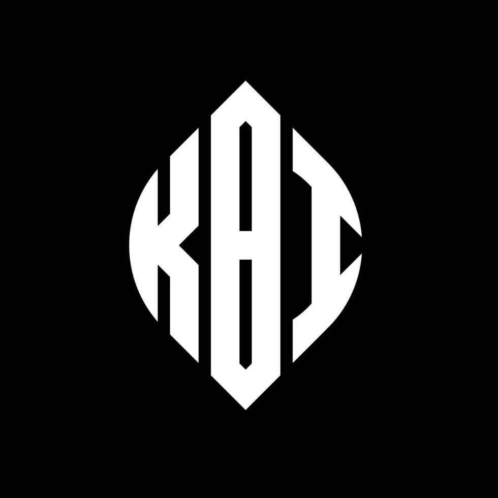 KBI circle letter logo design with circle and ellipse shape. KBI ellipse letters with typographic style. The three initials form a circle logo. KBI Circle Emblem Abstract Monogram Letter Mark Vector. vector
