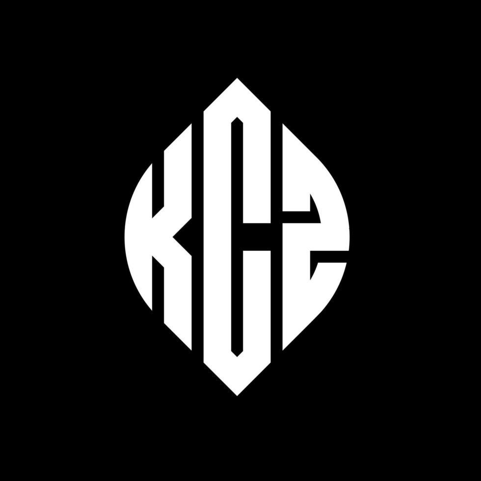 KCZ circle letter logo design with circle and ellipse shape. KCZ ellipse letters with typographic style. The three initials form a circle logo. KCZ Circle Emblem Abstract Monogram Letter Mark Vector. vector
