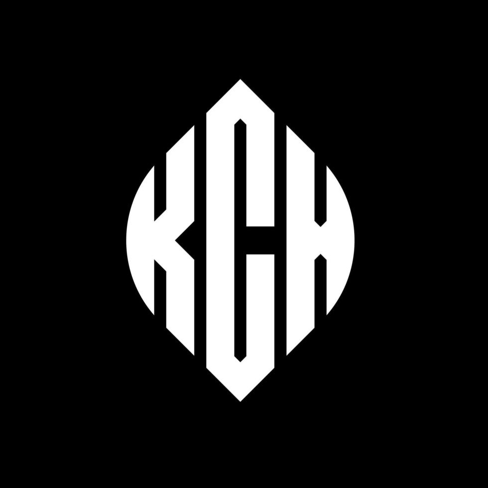 KCX circle letter logo design with circle and ellipse shape. KCX ellipse letters with typographic style. The three initials form a circle logo. KCX Circle Emblem Abstract Monogram Letter Mark Vector. vector