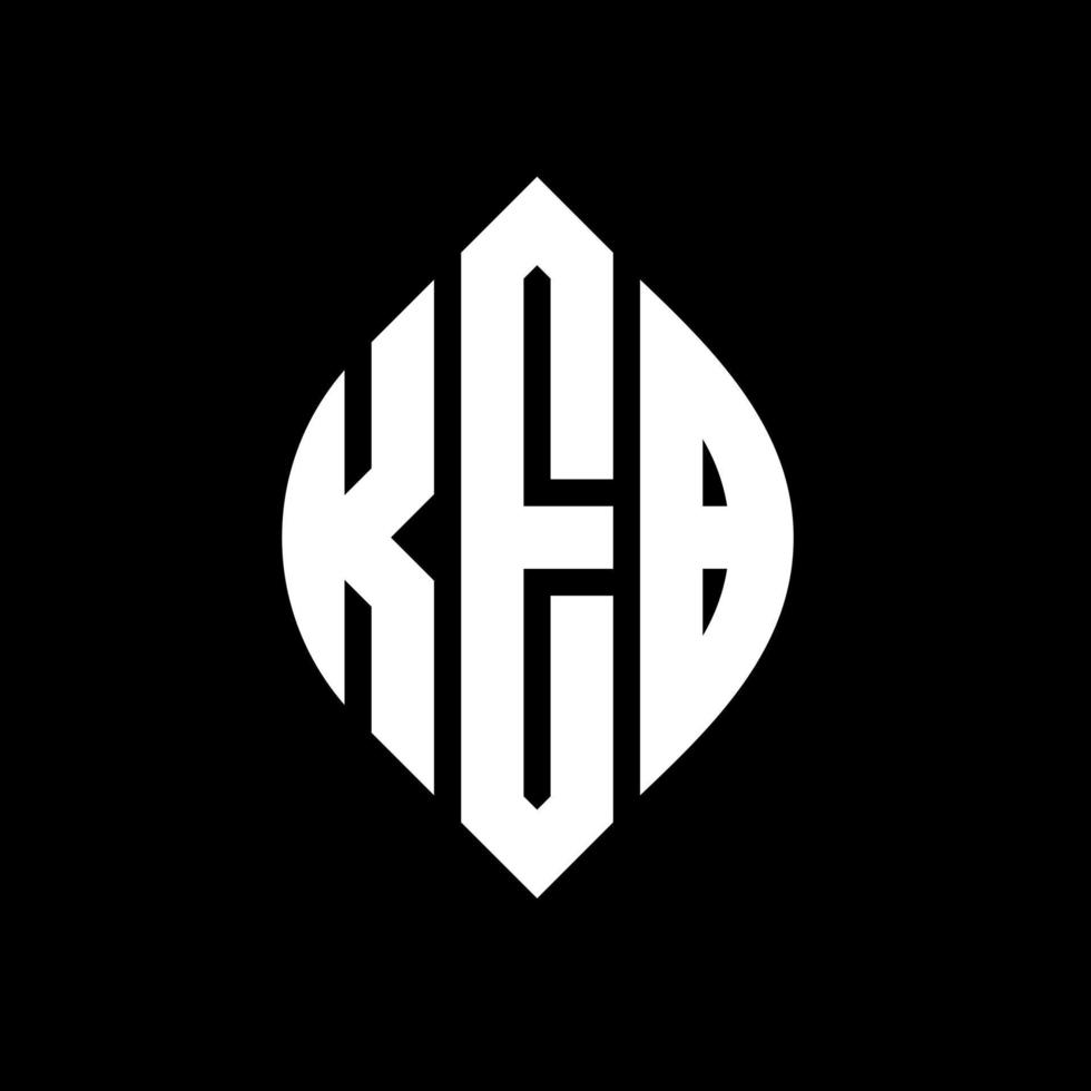 KEB circle letter logo design with circle and ellipse shape. KEB ellipse letters with typographic style. The three initials form a circle logo. KEB Circle Emblem Abstract Monogram Letter Mark Vector. vector