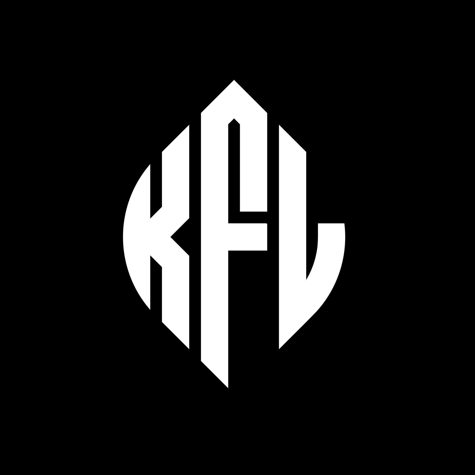 KFL circle letter logo design with circle and ellipse shape. KFL ...