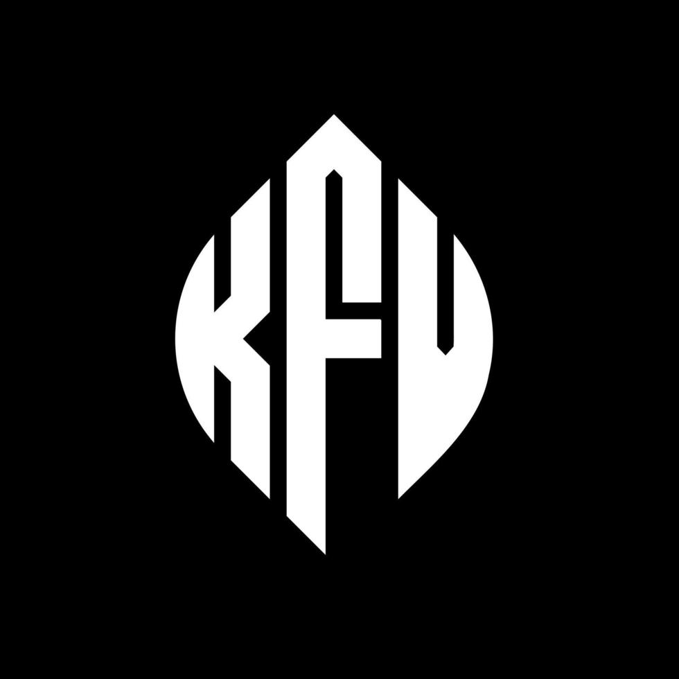 KFV circle letter logo design with circle and ellipse shape. KFV ...