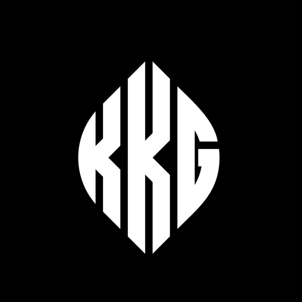 diseño de logotipo de letra de círculo kkg con forma de círculo y elipse. kkg letras elipses con estilo tipográfico. las tres iniciales forman un logo circular. Vector de marca de letra de monograma abstracto del emblema del círculo kkg.