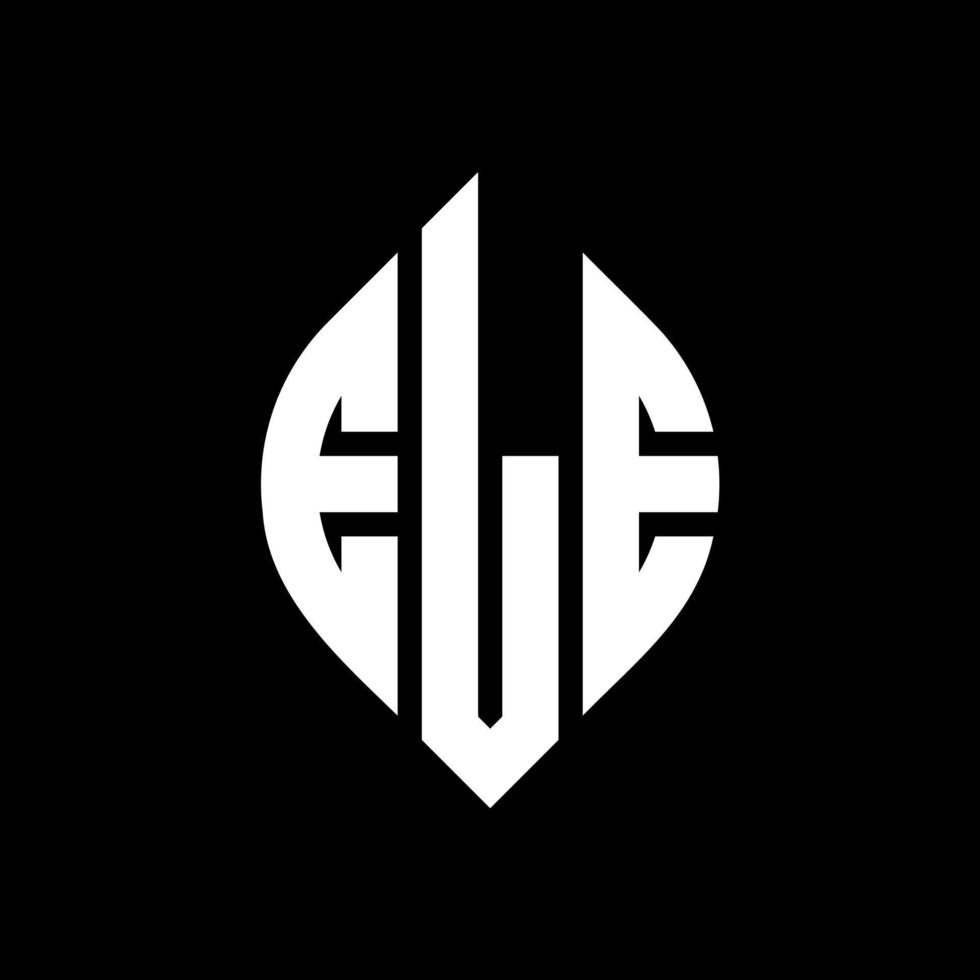 ELE circle letter logo design with circle and ellipse shape. ELE ellipse letters with typographic style. The three initials form a circle logo. ELE Circle Emblem Abstract Monogram Letter Mark Vector. vector