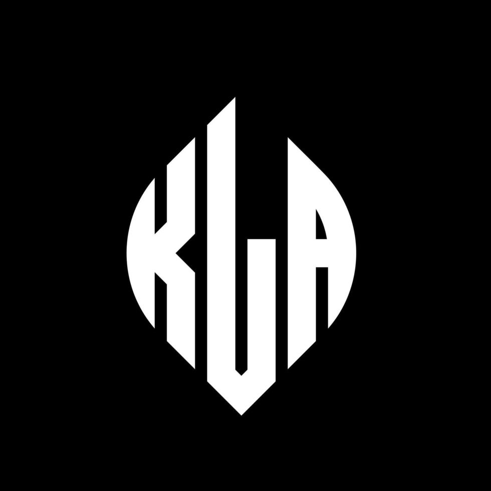 diseño de logotipo de letra de círculo kla con forma de círculo y elipse. kla elipse letras con estilo tipográfico. las tres iniciales forman un logo circular. vector de marca de letra de monograma abstracto del emblema del círculo kla.