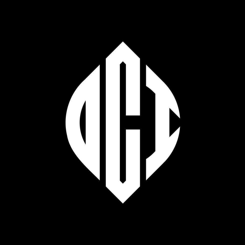 DCI circle letter logo design with circle and ellipse shape. DCI ellipse letters with typographic style. The three initials form a circle logo. DCI Circle Emblem Abstract Monogram Letter Mark Vector. vector