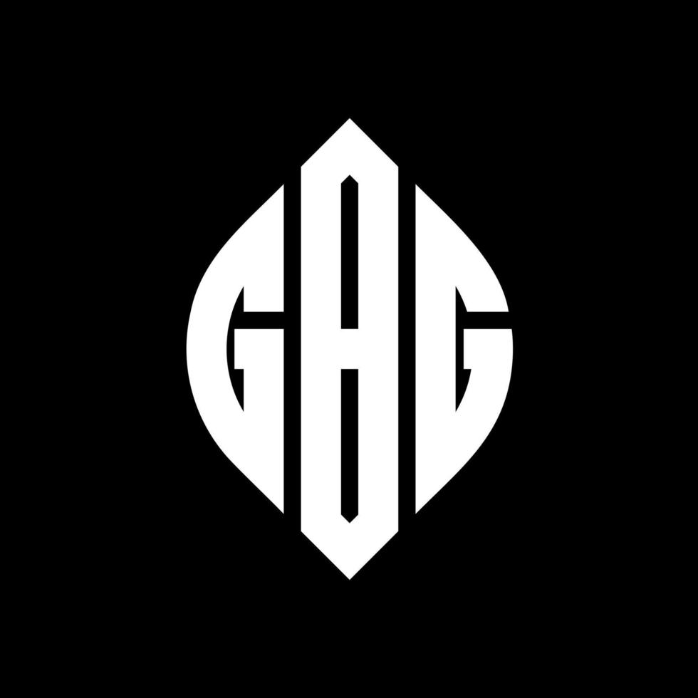 GBG circle letter logo design with circle and ellipse shape. GBG ellipse letters with typographic style. The three initials form a circle logo. GBG Circle Emblem Abstract Monogram Letter Mark Vector. vector