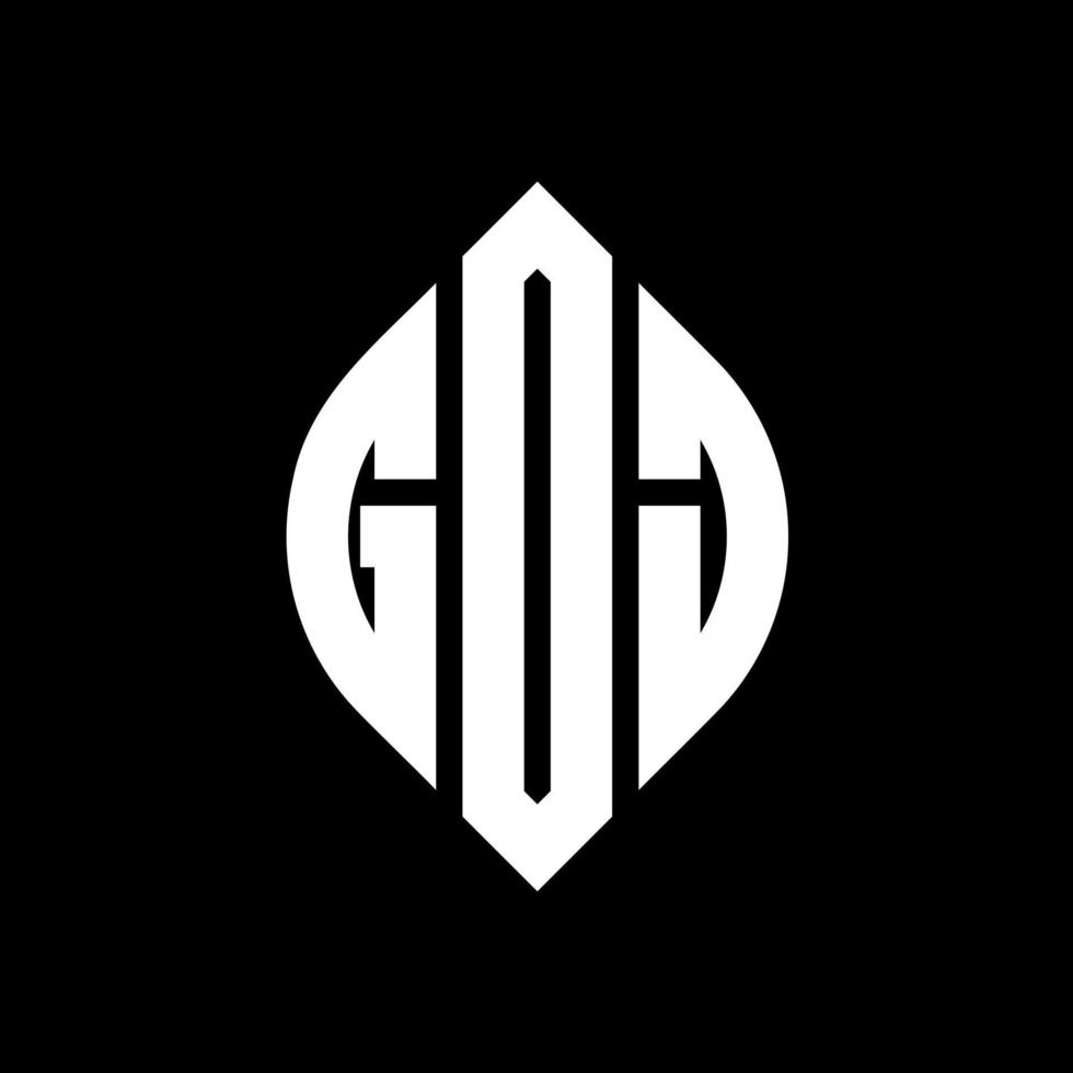 Diseño de logotipo de letra de círculo gdj con forma de círculo y elipse. gdj letras elipses con estilo tipográfico. las tres iniciales forman un logo circular. gdj círculo emblema resumen monograma letra marca vector. vector
