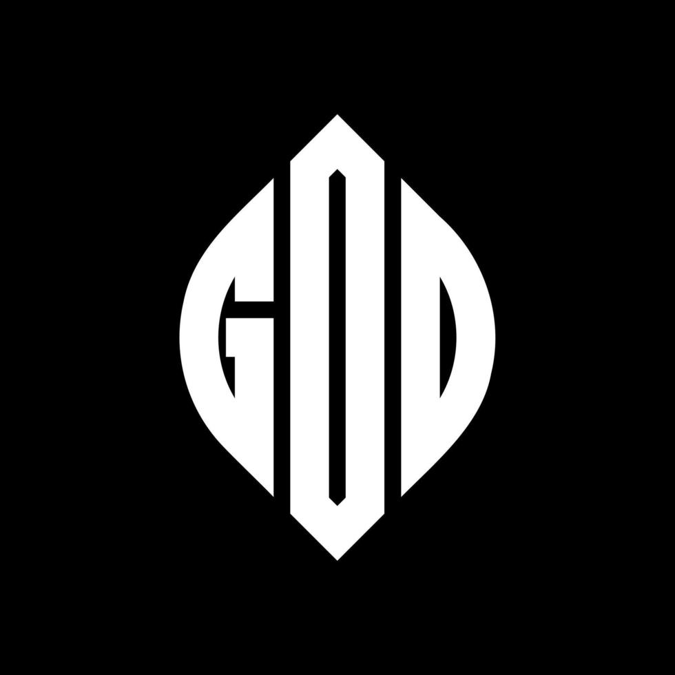GDO circle letter logo design with circle and ellipse shape. GDO ellipse letters with typographic style. The three initials form a circle logo. GDO Circle Emblem Abstract Monogram Letter Mark Vector. vector