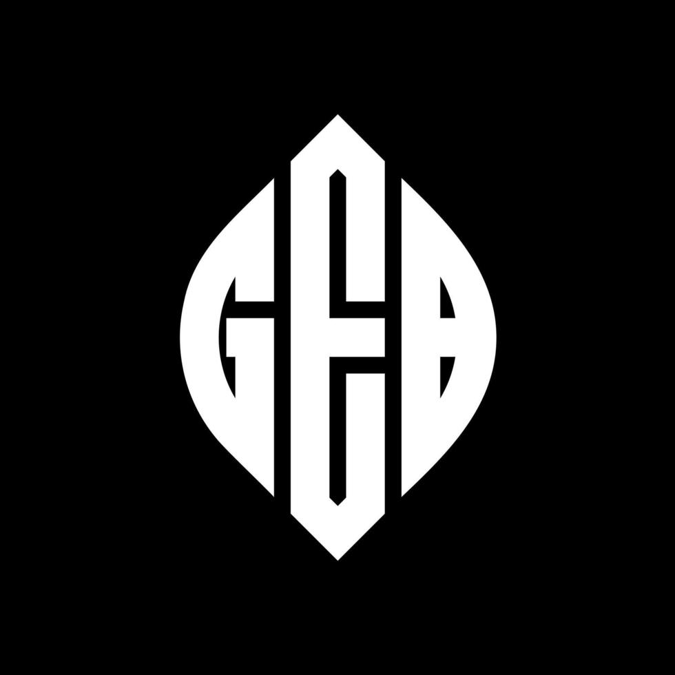 GEB circle letter logo design with circle and ellipse shape. GEB ellipse letters with typographic style. The three initials form a circle logo. GEB Circle Emblem Abstract Monogram Letter Mark Vector. vector