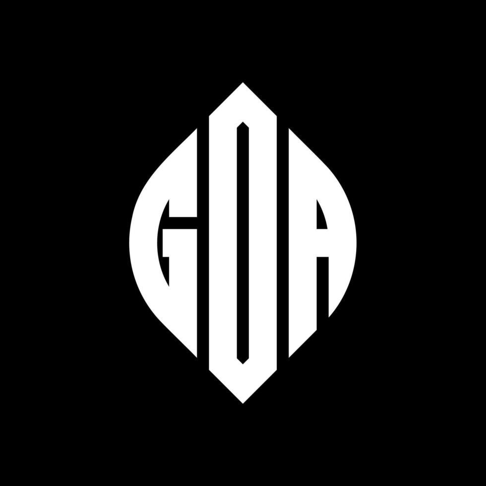 Diseño de logotipo de letra de círculo gda con forma de círculo y elipse. gda elipse letras con estilo tipográfico. las tres iniciales forman un logo circular. vector de marca de letra de monograma abstracto del emblema del círculo gda.