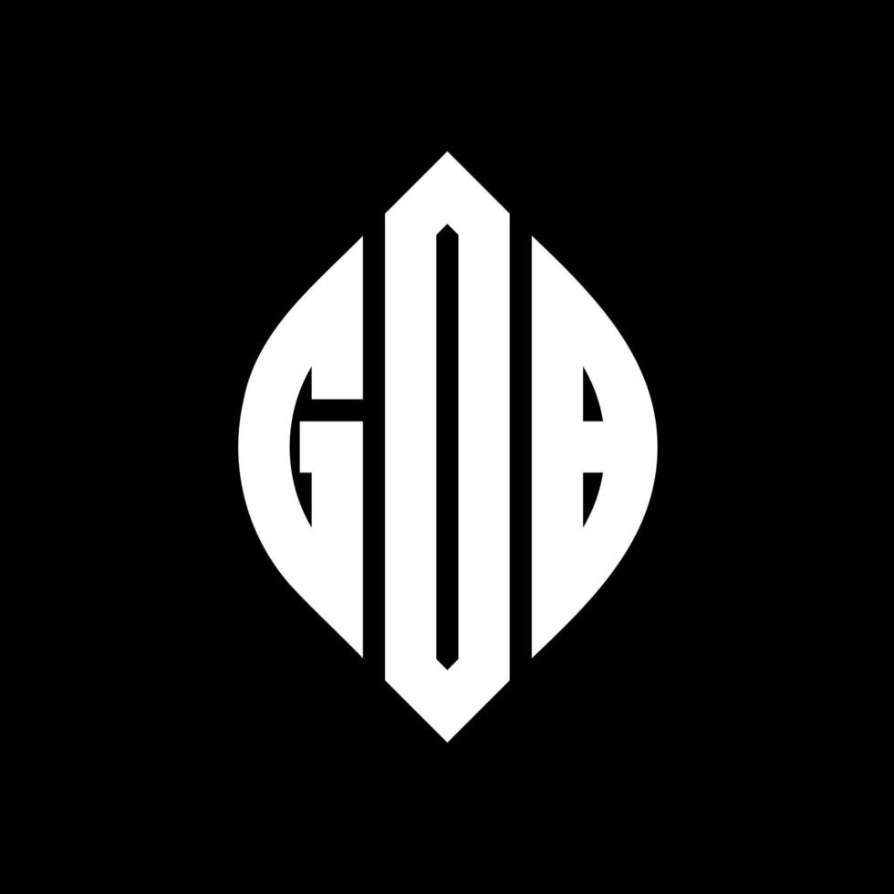 Diseño de logotipo de letra de círculo gdb con forma de círculo y elipse. gdb letras elipses con estilo tipográfico. las tres iniciales forman un logo circular. gdb círculo emblema resumen monograma letra marca vector. vector