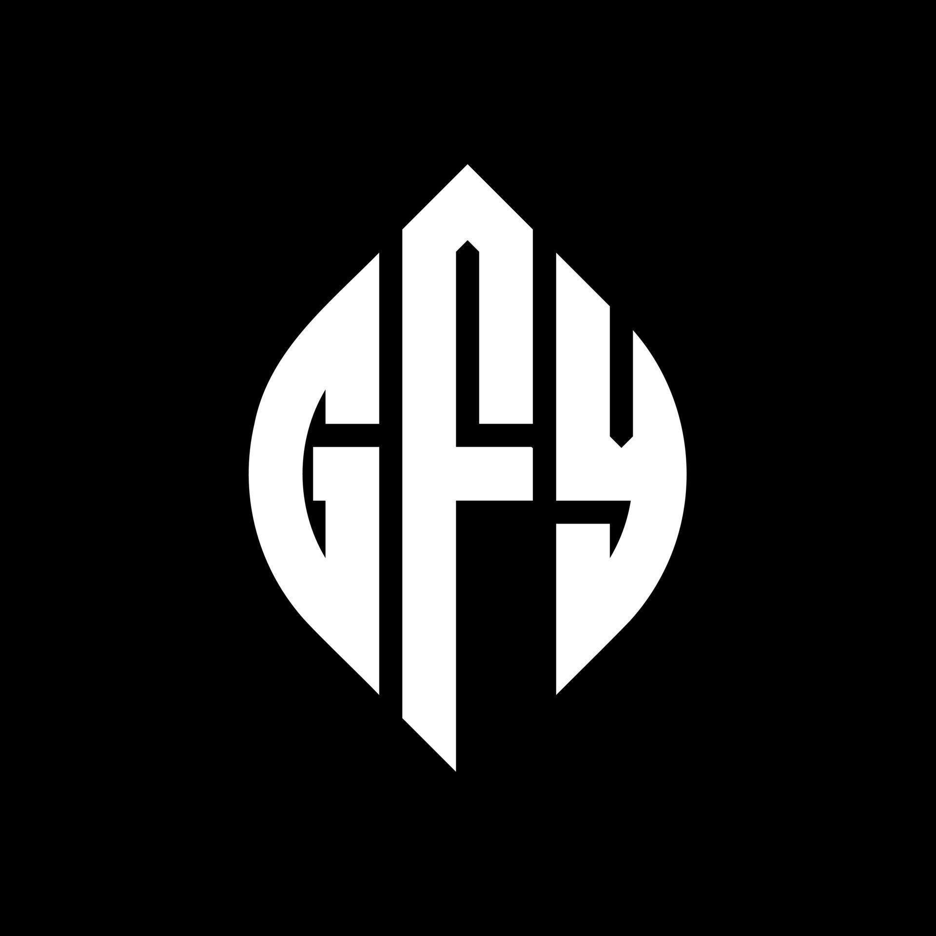 GFY circle letter logo design with circle and ellipse shape. GFY