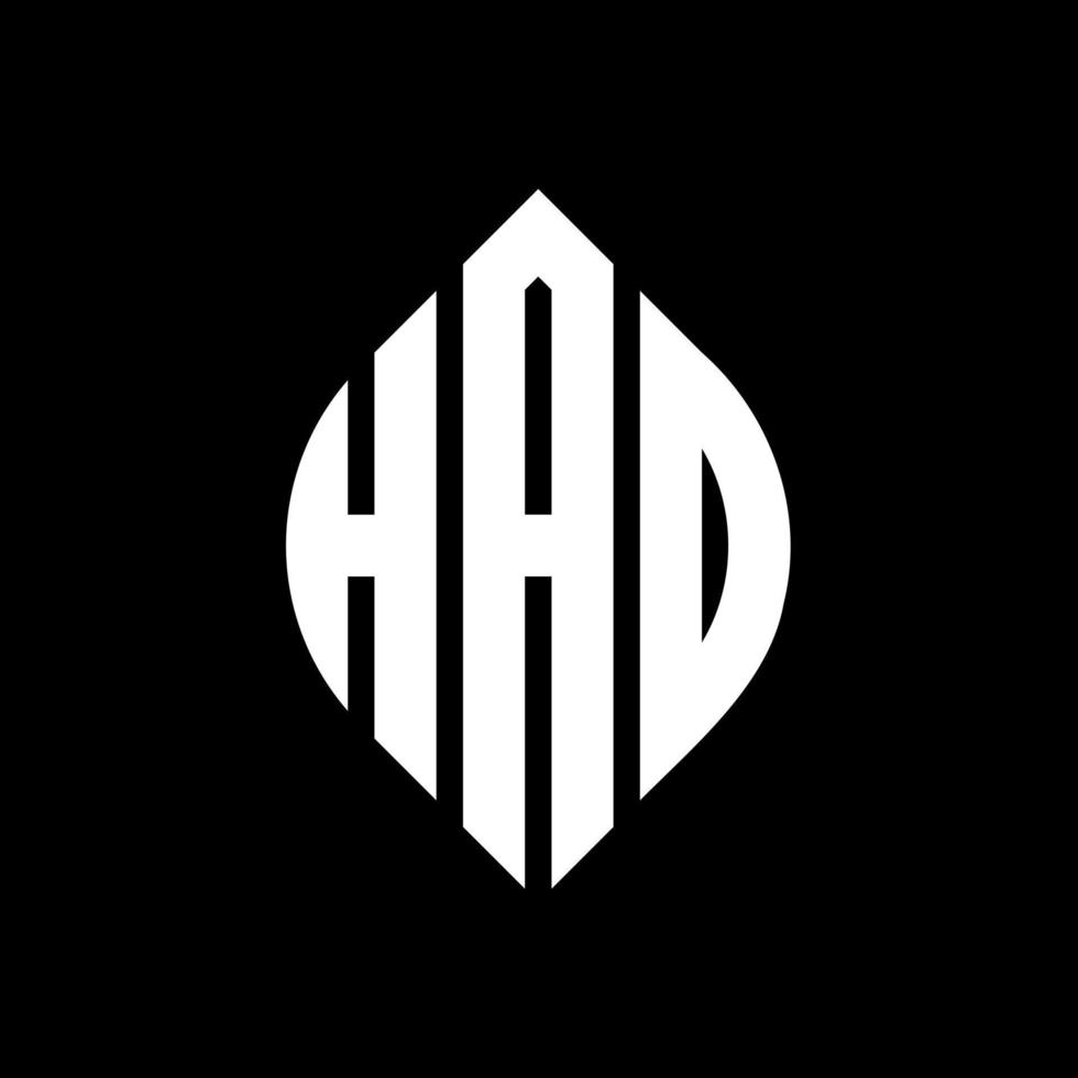 diseño de logotipo de letra de círculo haq con forma de círculo y elipse. haq letras elipses con estilo tipográfico. las tres iniciales forman un logo circular. vector de marca de letra de monograma abstracto del emblema del círculo haq.
