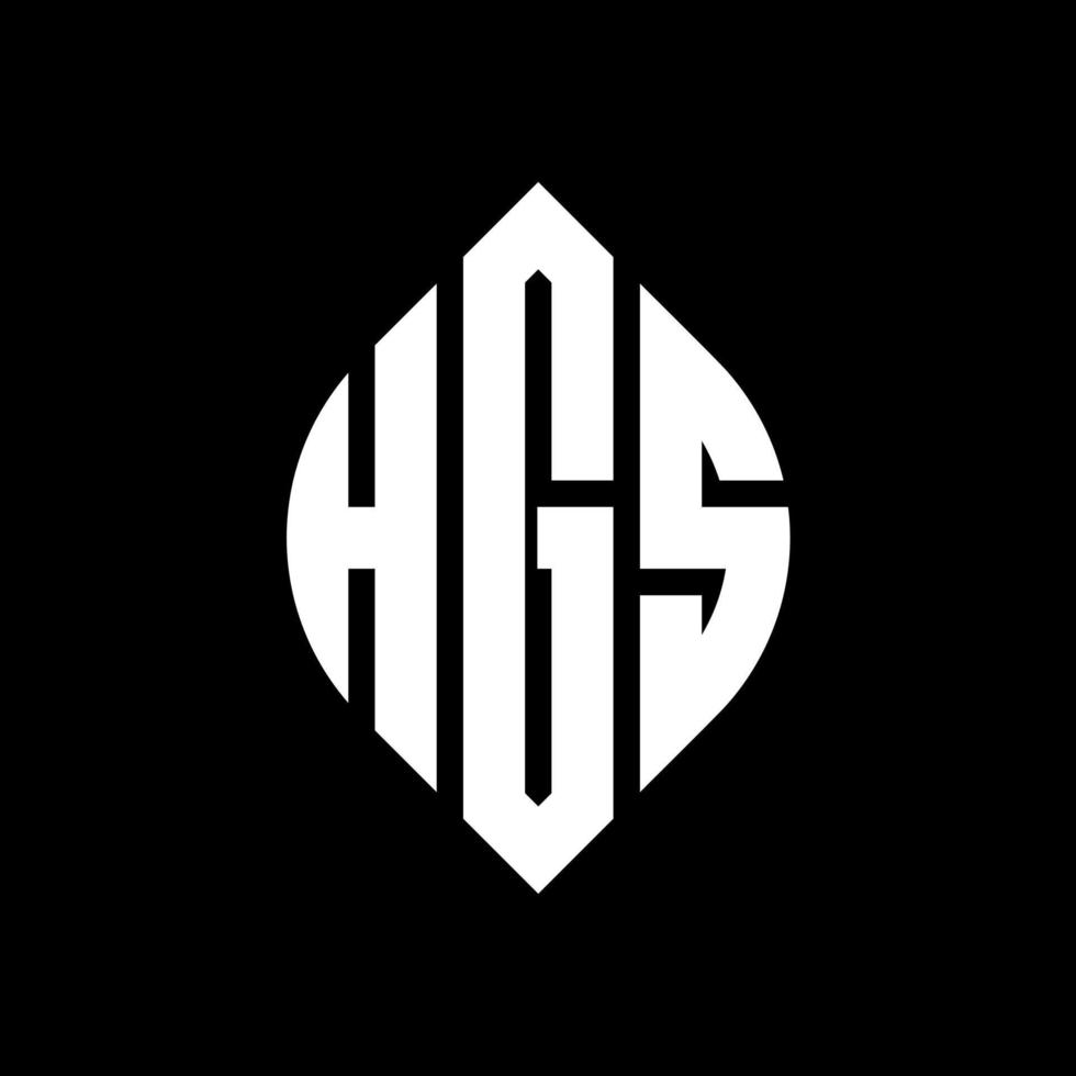 HGS circle letter logo design with circle and ellipse shape. HGS ellipse letters with typographic style. The three initials form a circle logo. HGS Circle Emblem Abstract Monogram Letter Mark Vector. vector