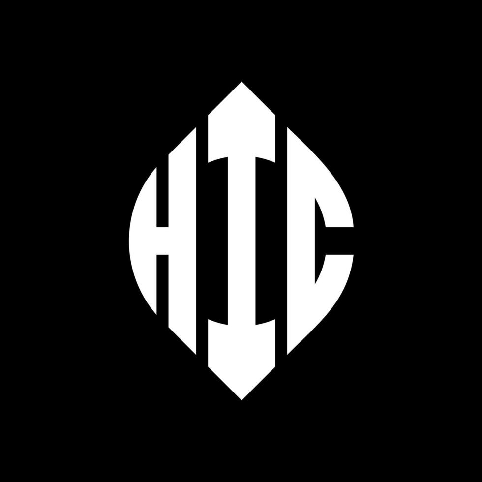 diseño de logotipo de letra de círculo hic con forma de círculo y