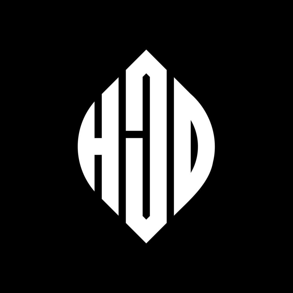 diseño de logotipo de letra de círculo hjd con forma de círculo y elipse. letras de elipse hjd con estilo tipográfico. las tres iniciales forman un logo circular. vector de marca de letra de monograma abstracto del emblema del círculo hjd.