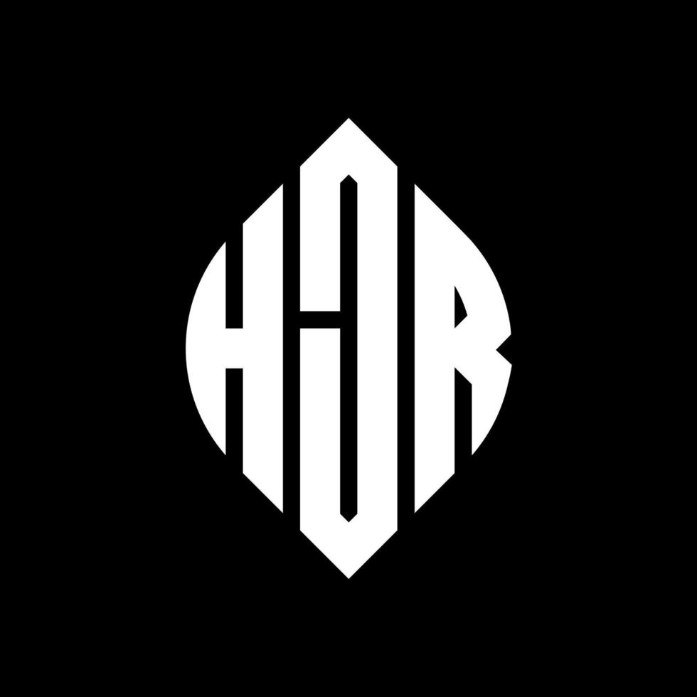 HJR circle letter logo design with circle and ellipse shape. HJR ellipse letters with typographic style. The three initials form a circle logo. HJR Circle Emblem Abstract Monogram Letter Mark Vector. vector