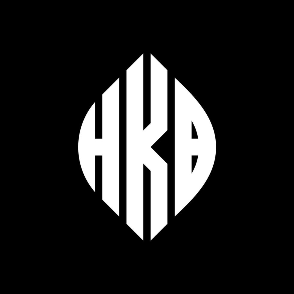 HKB circle letter logo design with circle and ellipse shape. HKB ellipse letters with typographic style. The three initials form a circle logo. HKB Circle Emblem Abstract Monogram Letter Mark Vector. vector