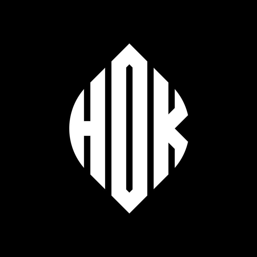 diseño de logotipo de letra de círculo hok con forma de círculo y elipse. hok letras elipses con estilo tipográfico. las tres iniciales forman un logo circular. vector de marca de letra de monograma abstracto del emblema del círculo hok.
