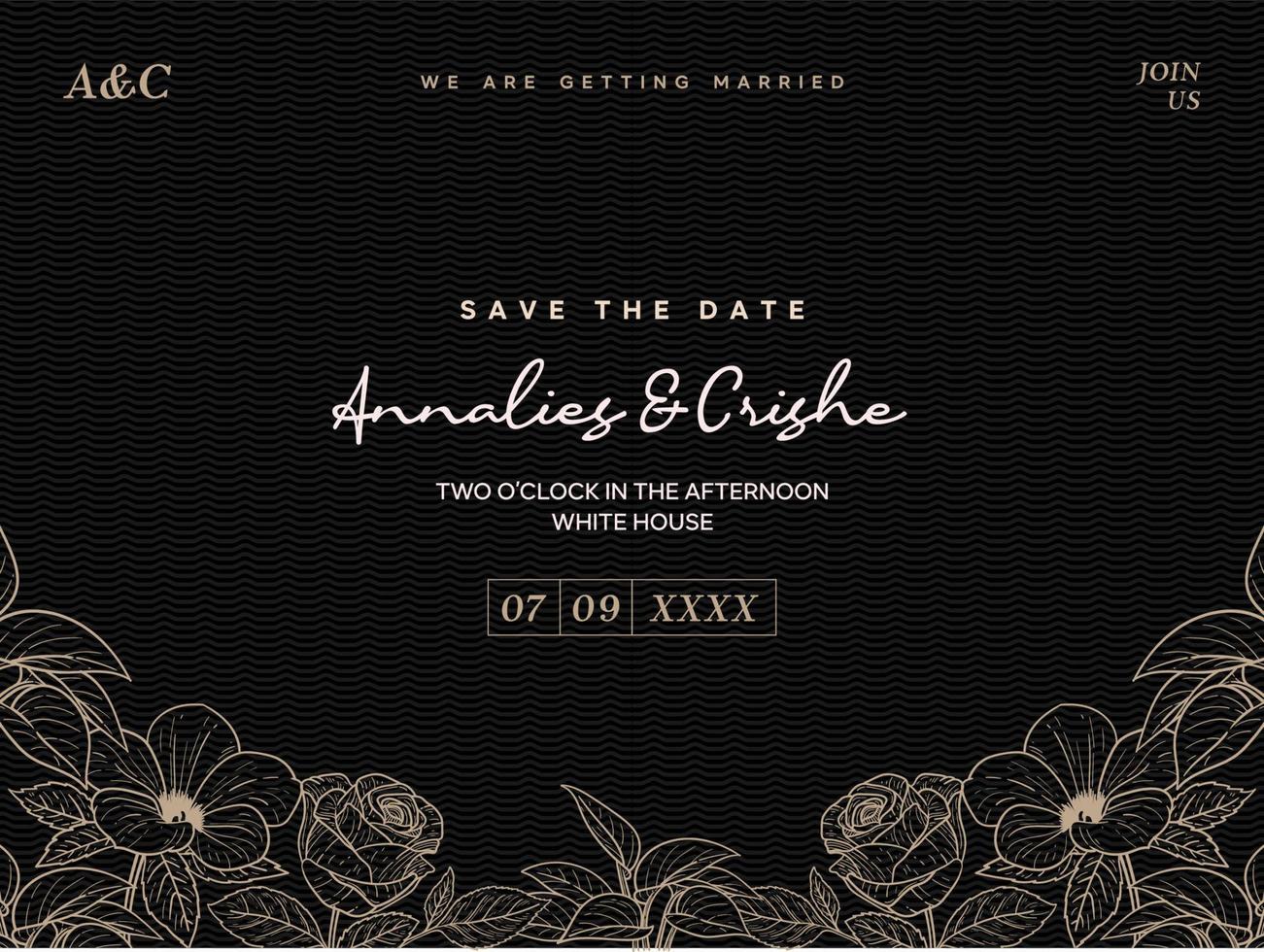 Wedding invitation card vector