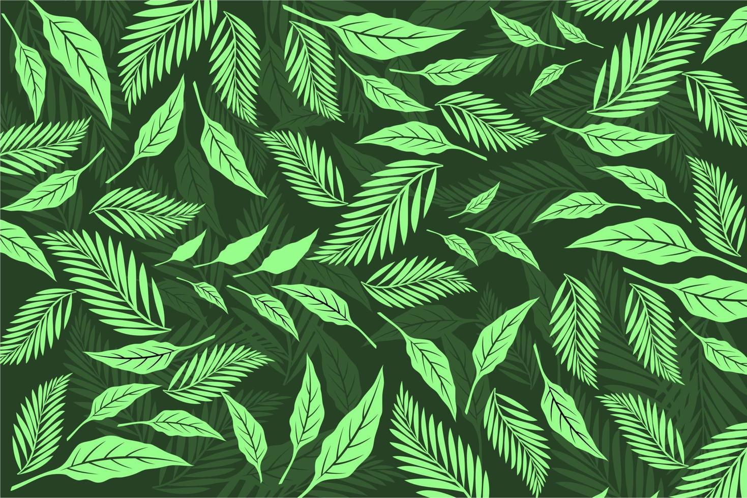 fondo floral con hojas verdes vector