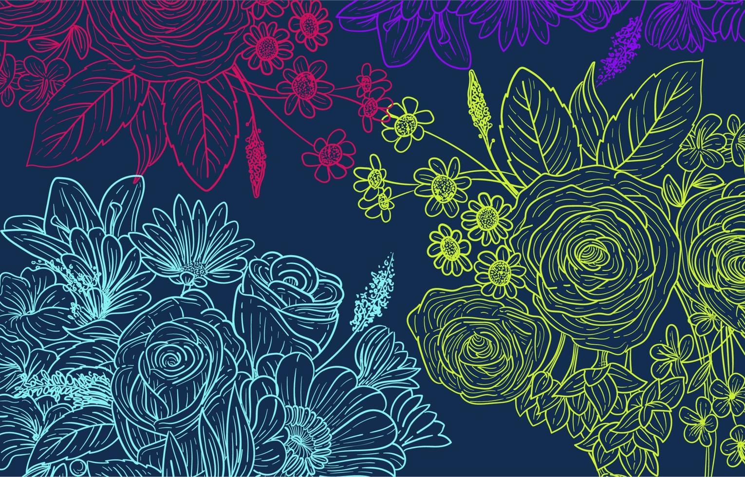 fondo floral con hermosa flor vector