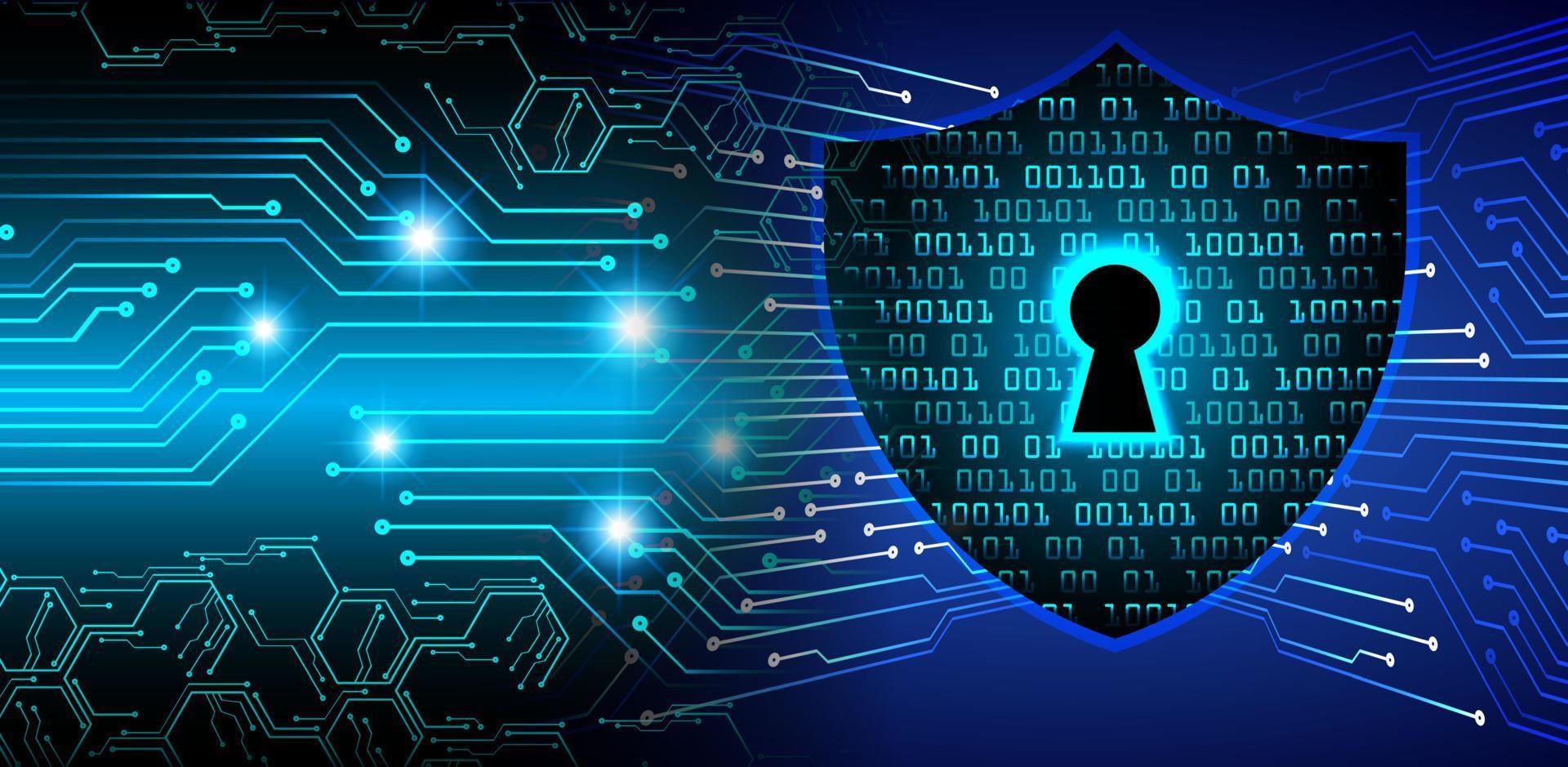 Closed Padlock on digital background, cyber security vector